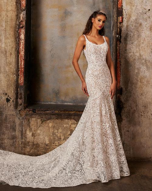 122245 simple lace wedding dress with a fitted mermaid silhouette1